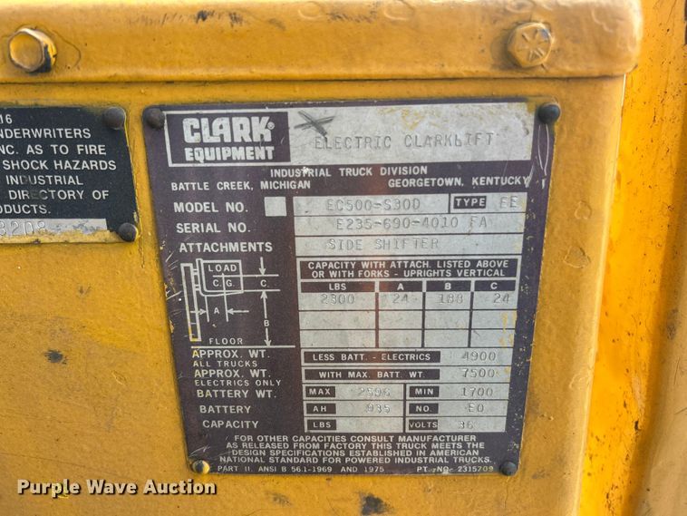 image for item ET3236 Clark EC500-S30D forklift