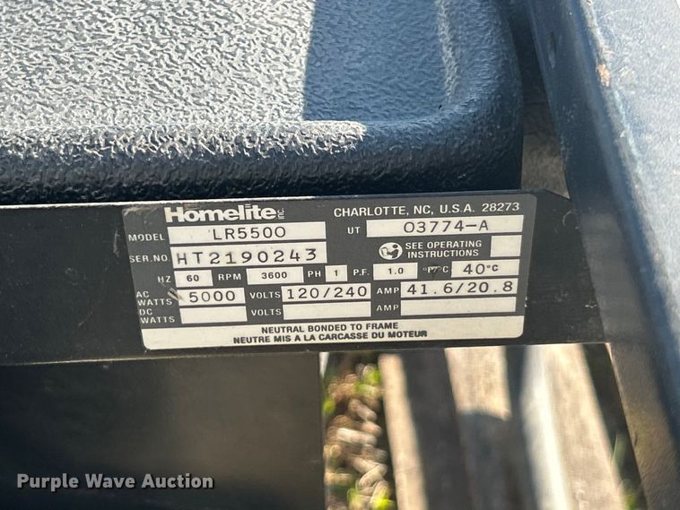 image for item ET3247 Homelite LR5500 generator
