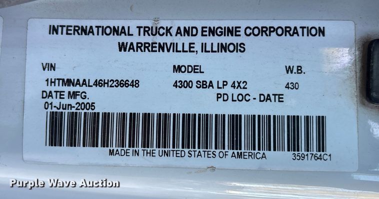 image for item ET4554 2006 International 4300 dump flatbed truck