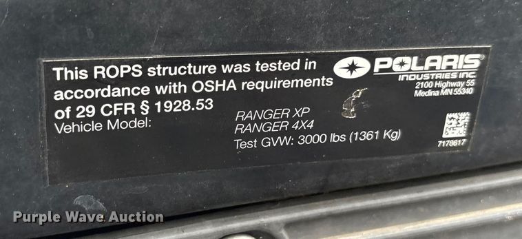 image for item ET7091 2013 Polaris Ranger XP 900 utility vehicle