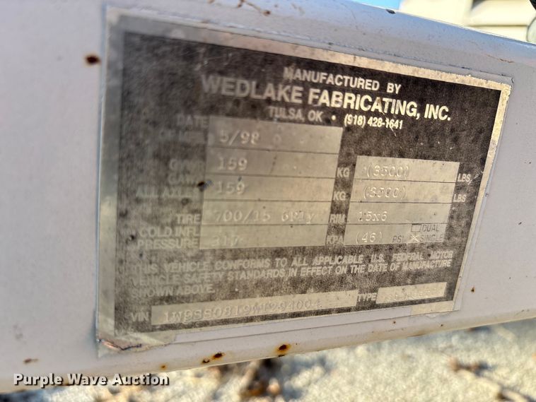 image for item EU0123 1998 Weblake fabricating inc generator