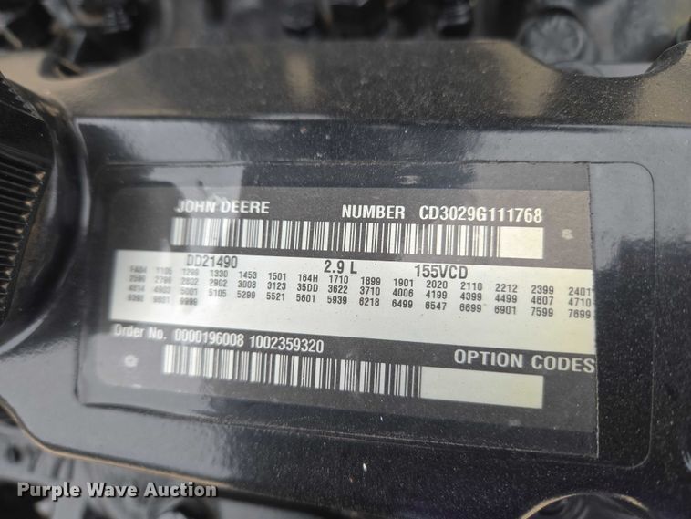 image for item EU3842 John Deere 3029TF270D engine