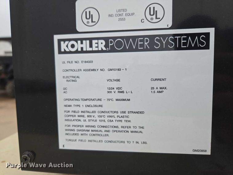 image for item EU3846 Kohler 20 RE0ZJB generator
