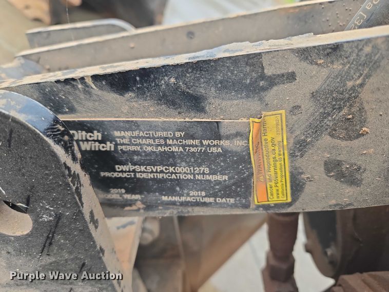 image for item EU3902 2019 Ditch Witch skid steer silt fence plow