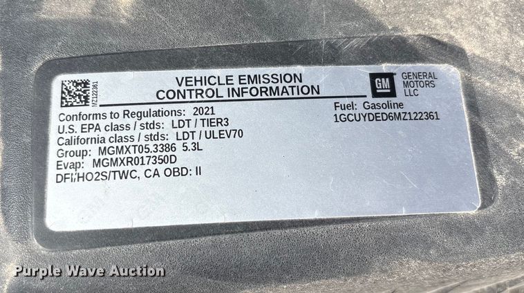 image for item EU4697 2021 Chevrolet Silverado 1500 Crew Cab pickup truck