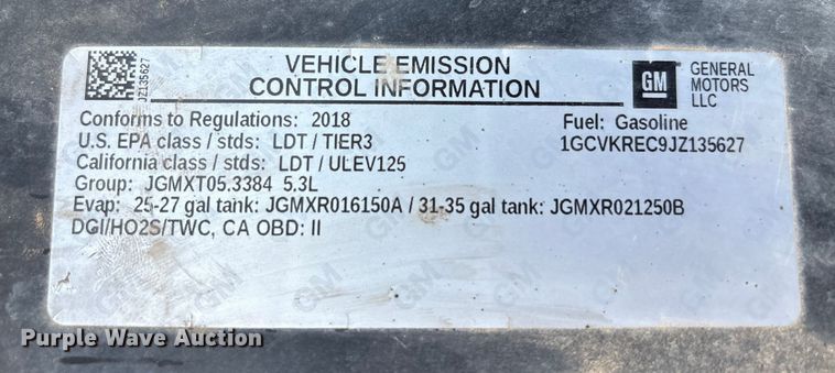 image for item EU4701 2018 Chevrolet Silverado 1500 Double Cab pickup truck