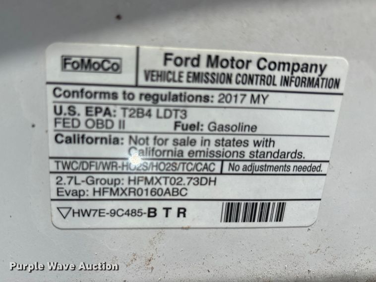 image for item EU4702 2017 Ford F150 SuperCab pickup truck