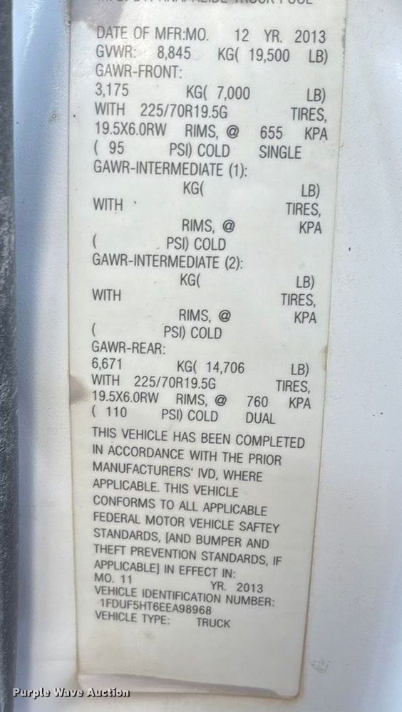 image for item EU4704 2014 Ford F550 Super Duty XL utility / service truck