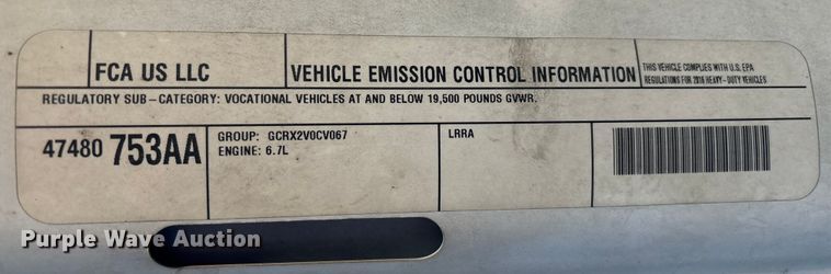 image for item EU7044 2016 Dodge Ram 5500 Box Truck