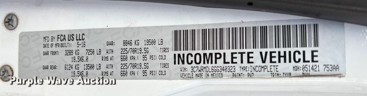 image for item EU7044 2016 Dodge Ram 5500 Box Truck