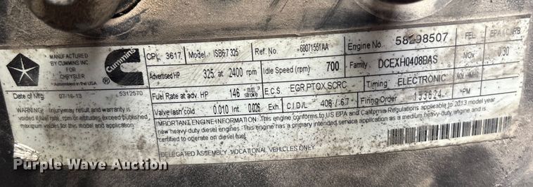 image for item EU7048 2013 RAM 5500 box truck