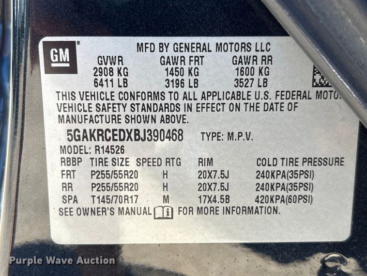 image for item EU7050 2011 Buick Enclave SUV