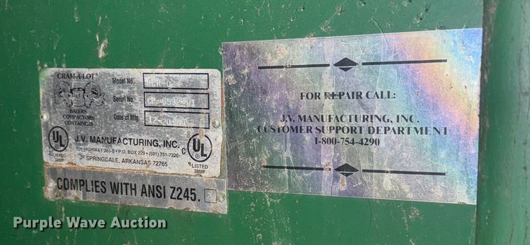 image for item EV1994 Cram-A-Lot CCR-02- roll-off trash compactor