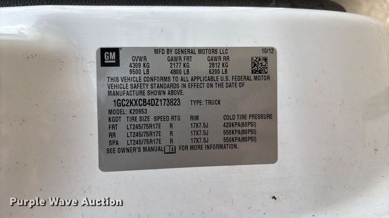 image for item EV3094 2013 Chevrolet Silverado 2500HD Ext. Cab pickup truck