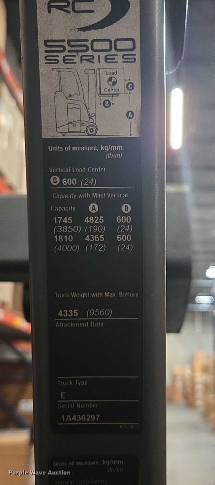 image for item EV5356 2015 Crown RC5545-40 forklift