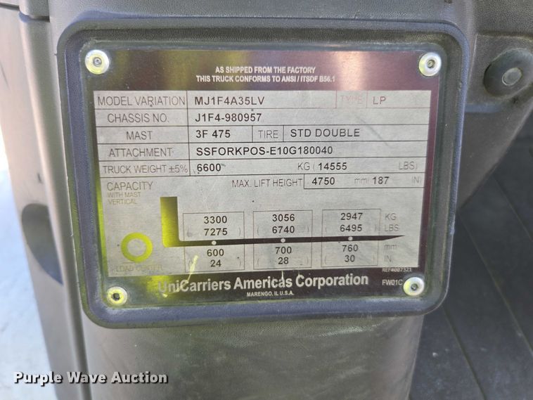 image for item EV5357 2014 Nissan PF80YLP forklift