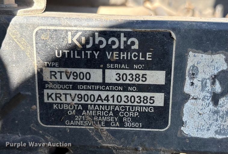 image for item GH9418 2004 Kubota RTV 900 utility vehicle