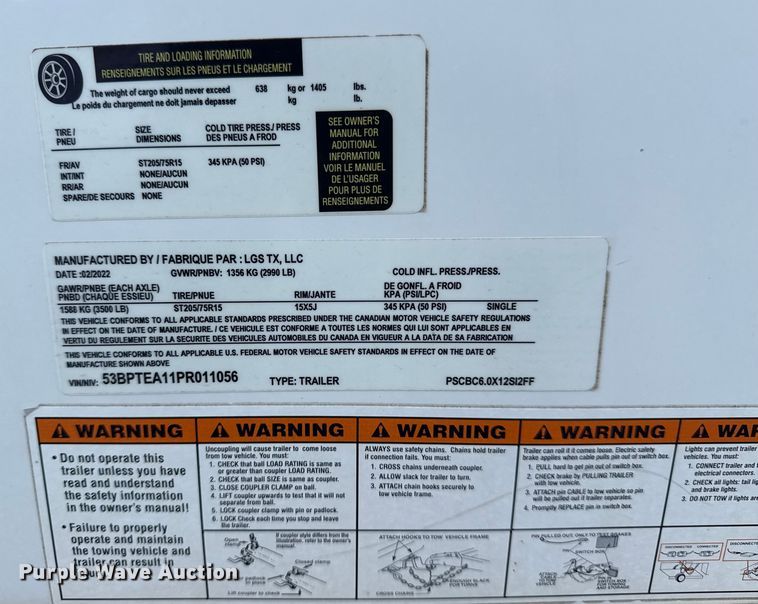 image for item NU9563 2023 LGS Texas enclosed cargo trailer