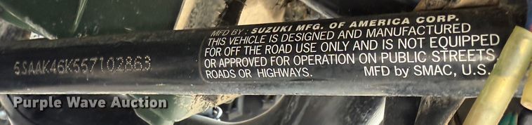 image for item NU9658 2005 Suzuki Eiger QuadRunner ATV