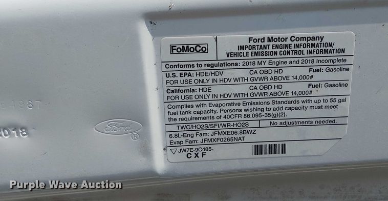 image for item NU9721 2018 Ford E450 Super Duty delivery truck