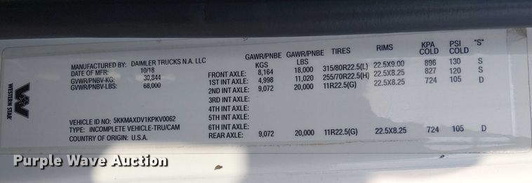 image for item NU9722 2019 Western Star 4700 flatbed truck