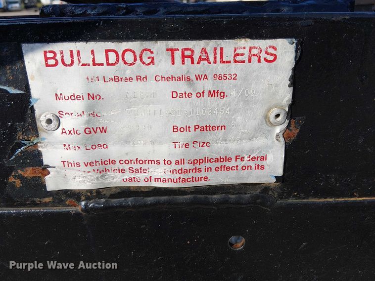 image for item NU9723 2009 Bulldog Trailers 718HT utility trailer