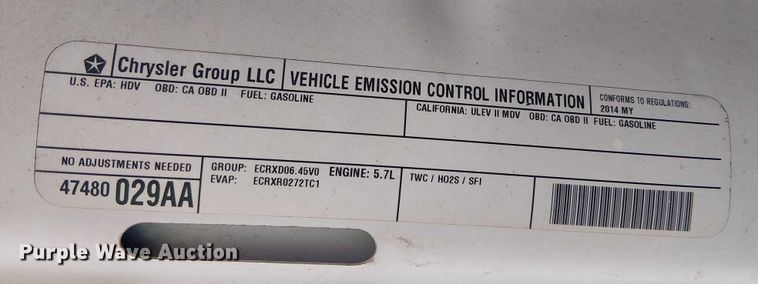 image for item YA1200 2014 RAM 2500 pickup truck