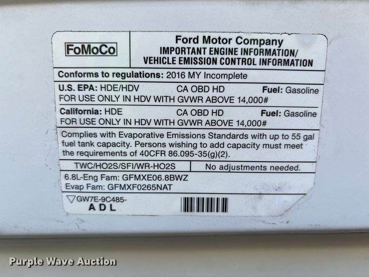 image for item YA1249 2016 Ford E450 Super Duty shuttle bus