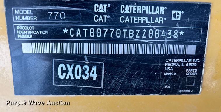 image for item DH8733 2008 Caterpillar 770 haul truck