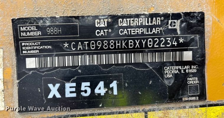 image for item DH8734 2007 Caterpillar 988H wheel loader