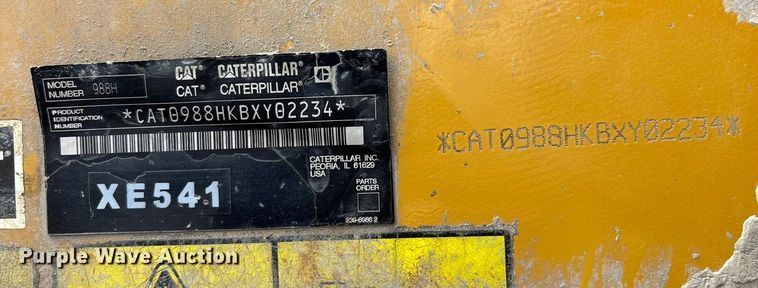 image for item DH8734 2007 Caterpillar 988H wheel loader