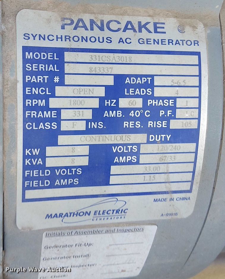 image for item DJ7836 Warren Power Systems WCW84MH light plant