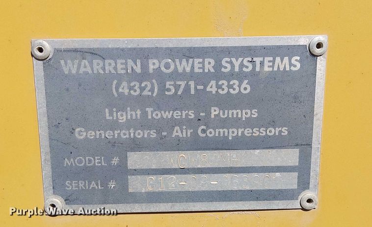 image for item DJ7836 Warren Power Systems WCW84MH light plant