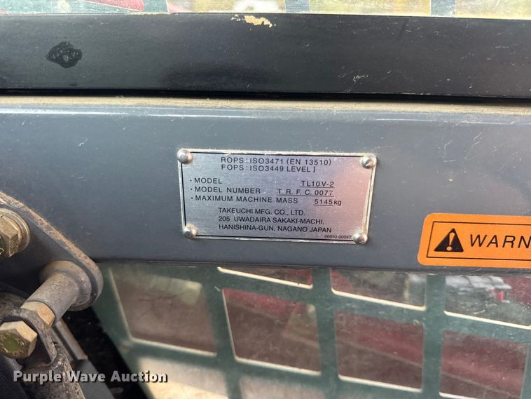 image for item DO2390 2017 Takeuchi TL10V2 tracked skid steer loader