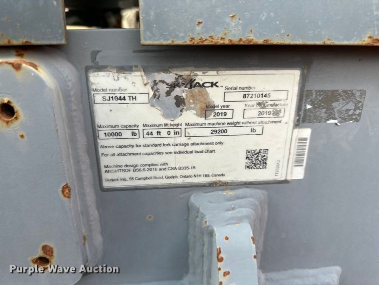 image for item DP5020 2019 SkyJack SJ1044 TH telehandler