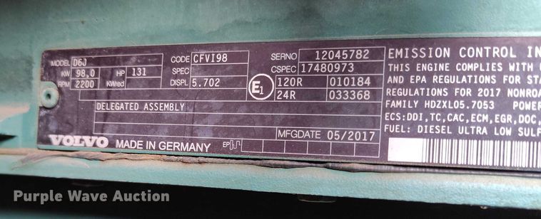 image for item DP5025 2017 Volvo L60H wheel loader