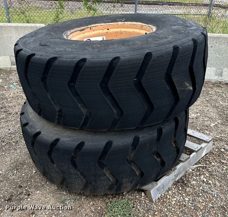 image for item DP8906 (2) Goodyear IT525 19.5L-24 tires and wheels