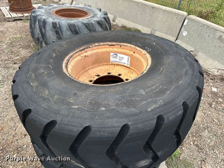 image for item DP8906 (2) Goodyear IT525 19.5L-24 tires and wheels