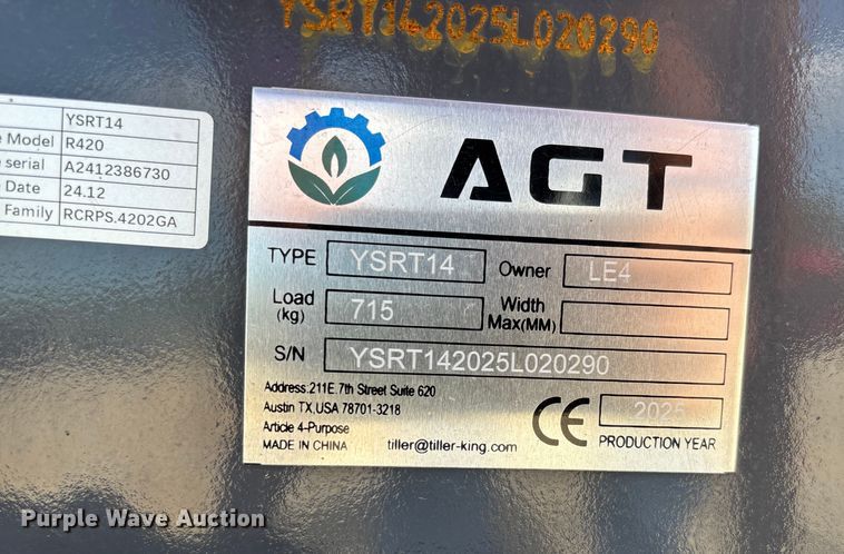 image for item DU1381 2025 AGT YSRT14 compact utility loader
