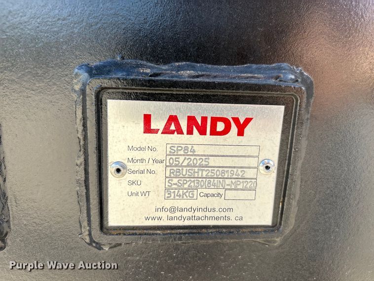 image for item DU1384 Landy SP84 skid steer snow pusher