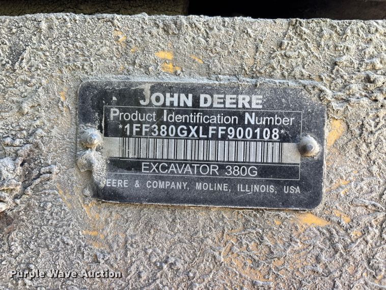 image for item DU1407 2015 John Deere 380G LC excavator