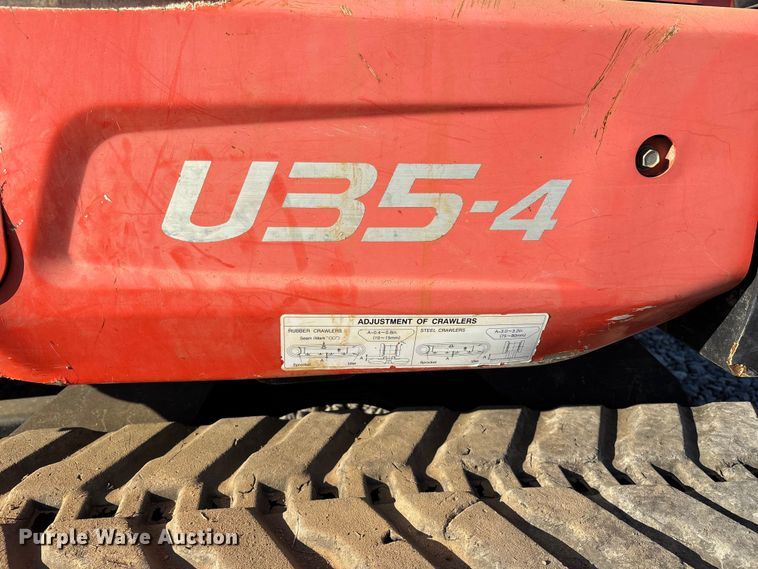 image for item DU1421 2015 Kubota U35-4 mini excavator