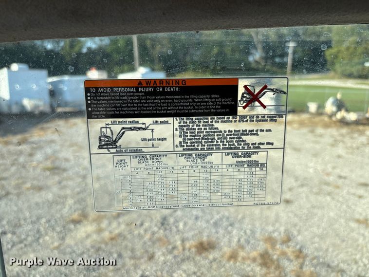 image for item DU1421 2015 Kubota U35-4 mini excavator