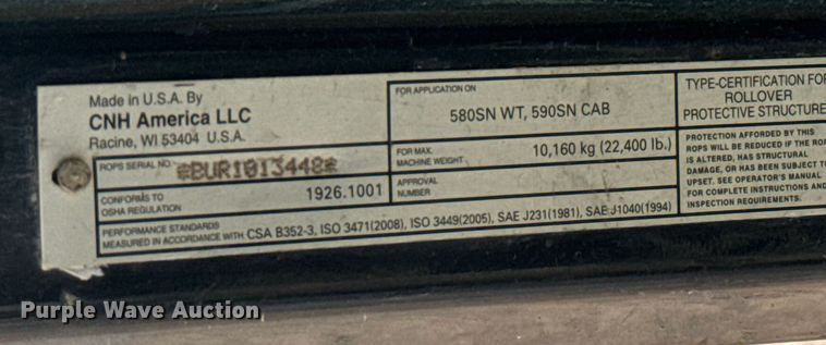 image for item DU3504 2013 Case 580 Super N WT backhoe