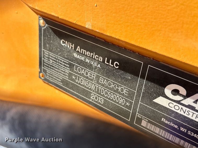 image for item DU3504 2013 Case 580 Super N WT backhoe