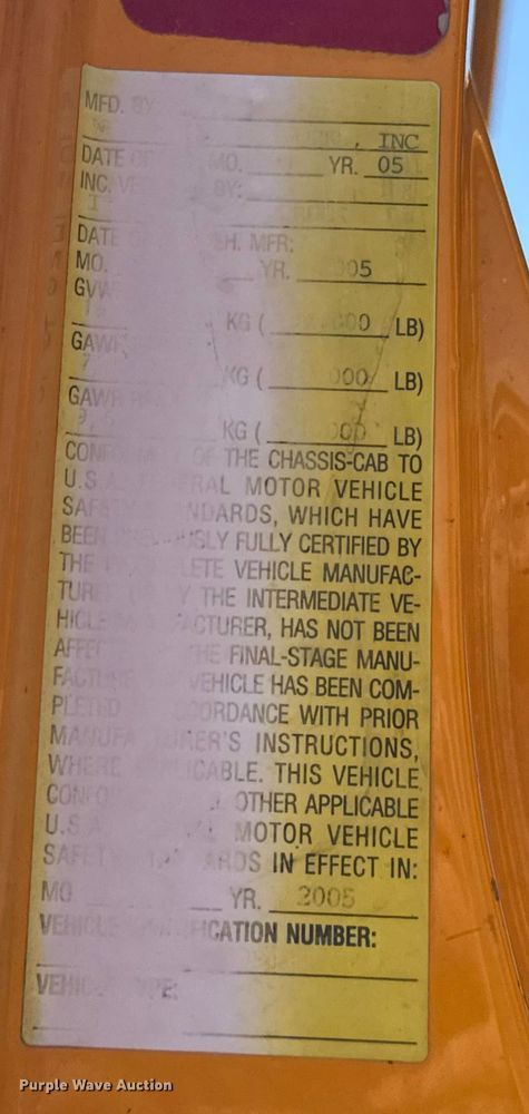 image for item DU3512 2005 International 7400 dump truck