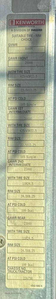 image for item DU3516 2008 Kenworth T800 dump truck