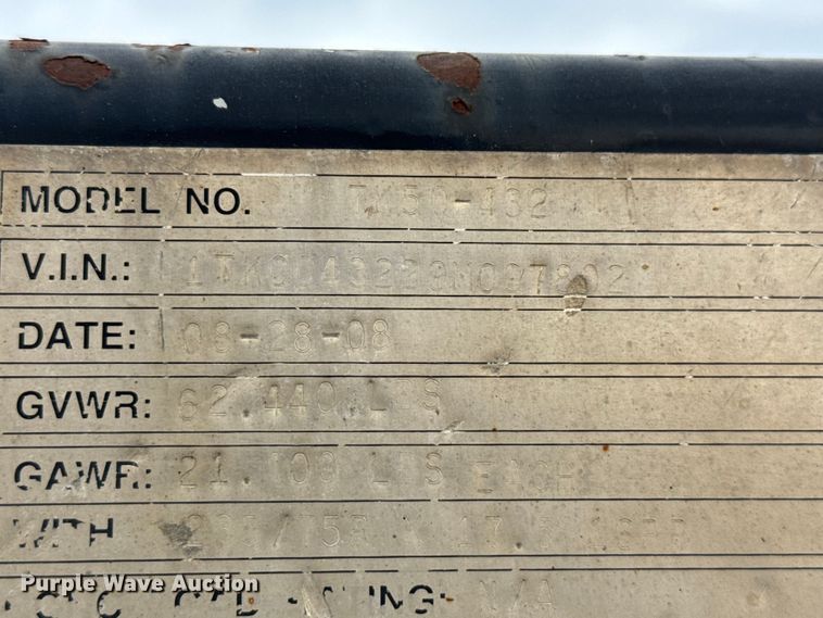 image for item DU3536 2009 Trail King TK50-432 equipment trailer