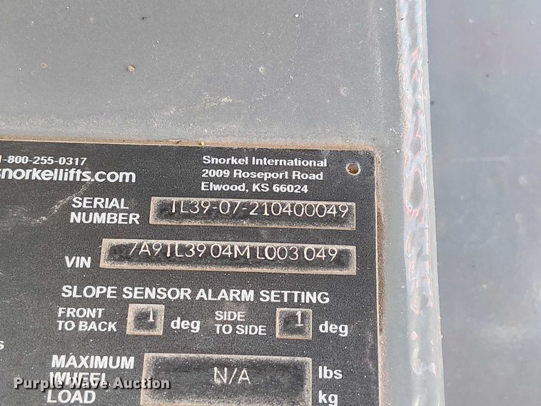 image for item DU3552 Snorkel TL39 boom lift