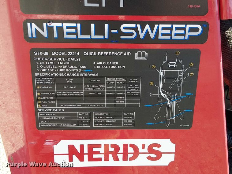 image for item DU3553 Toro STX 38 EFI Intelli-Sweep stump grinder